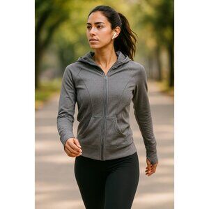 90 Degree by Reflex Zip-Up Hoodie – Women’s Size Small – Gray Sculpt Fit